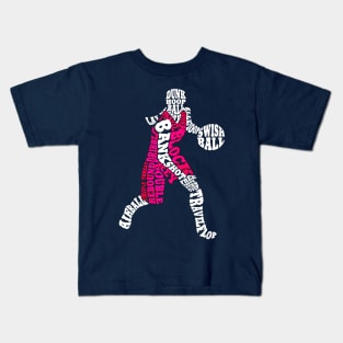 Girls Basketball Player Typography Kids T-Shirt